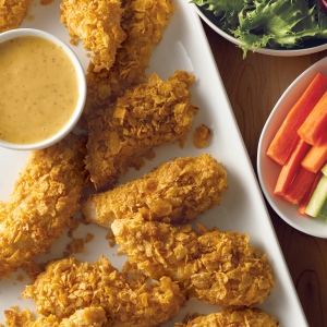 Put chicken wings dipping sauce and carrot and celery veggie sticks on the menu at your next party